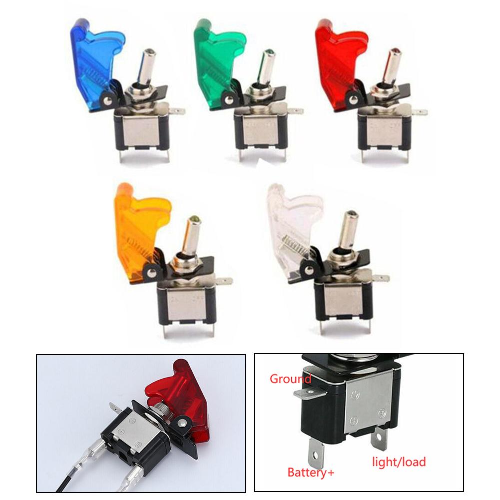 1pc On/Off Toggle Switch ASW-07D LED Light Diaphanous Cover 20A DC12V Replace