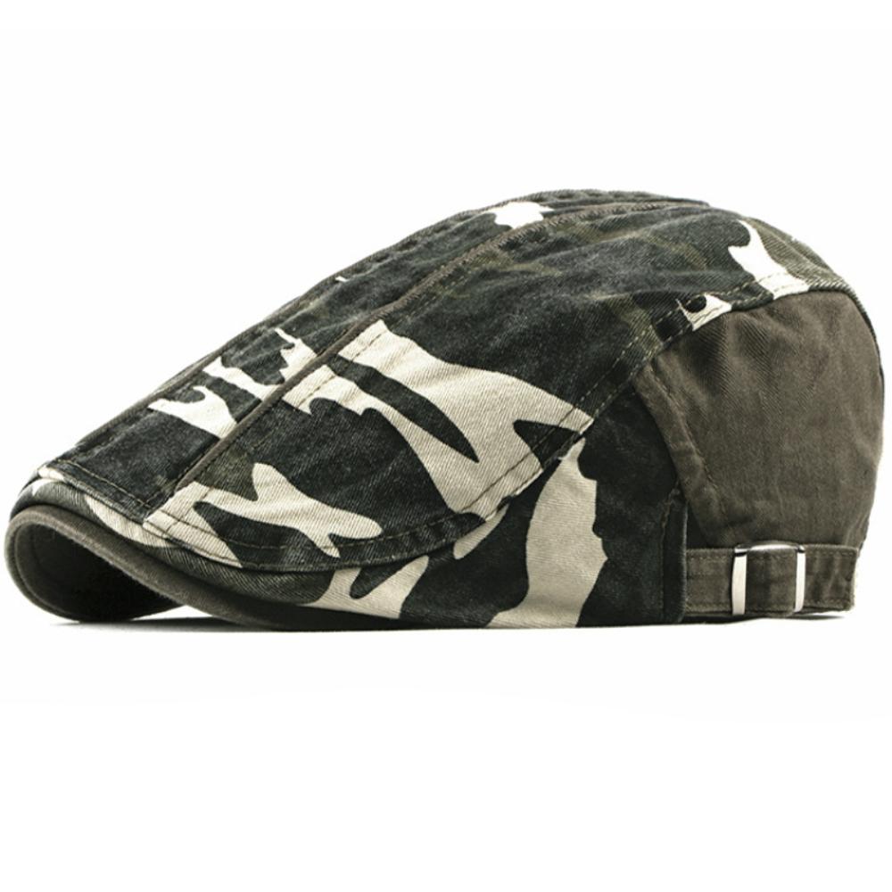 HT5060 Berets All Seasons Men Women CapVintage Artist Painter Beret Hat 100% Cotton Ivy Flat Cap Adjustable Camouflage Beret Cap