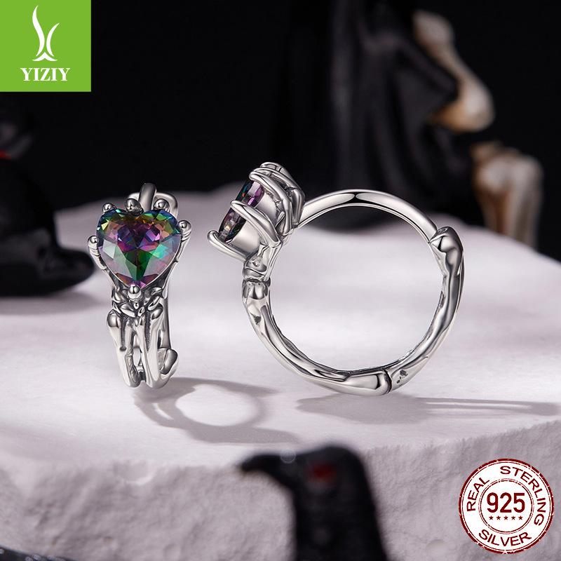 

Halloween Love Skull Hand Ear Clasp Personality Dark Wind S925 Sterling Silver Earrings Earrings