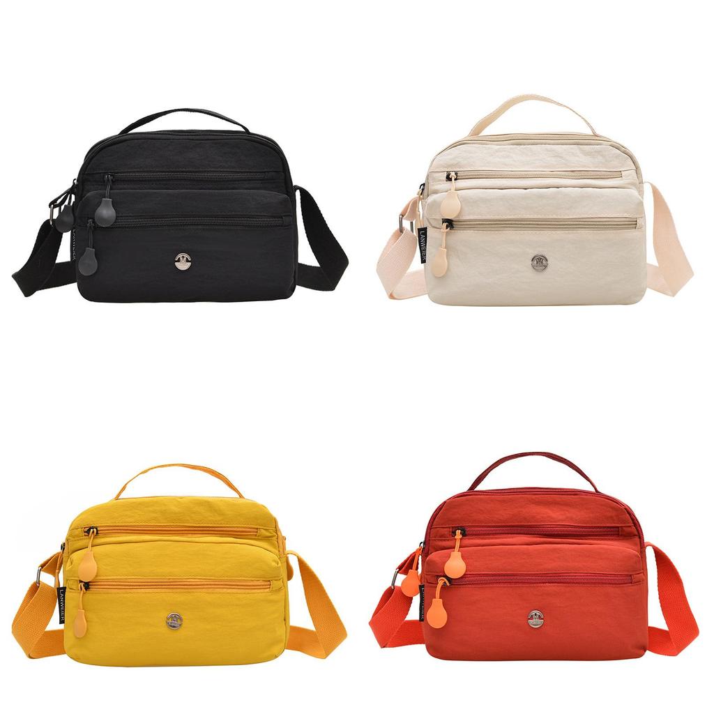 Nylon Small Crossbody Bag For Women With Zipper Closure And Inner Pouch For Daily Use