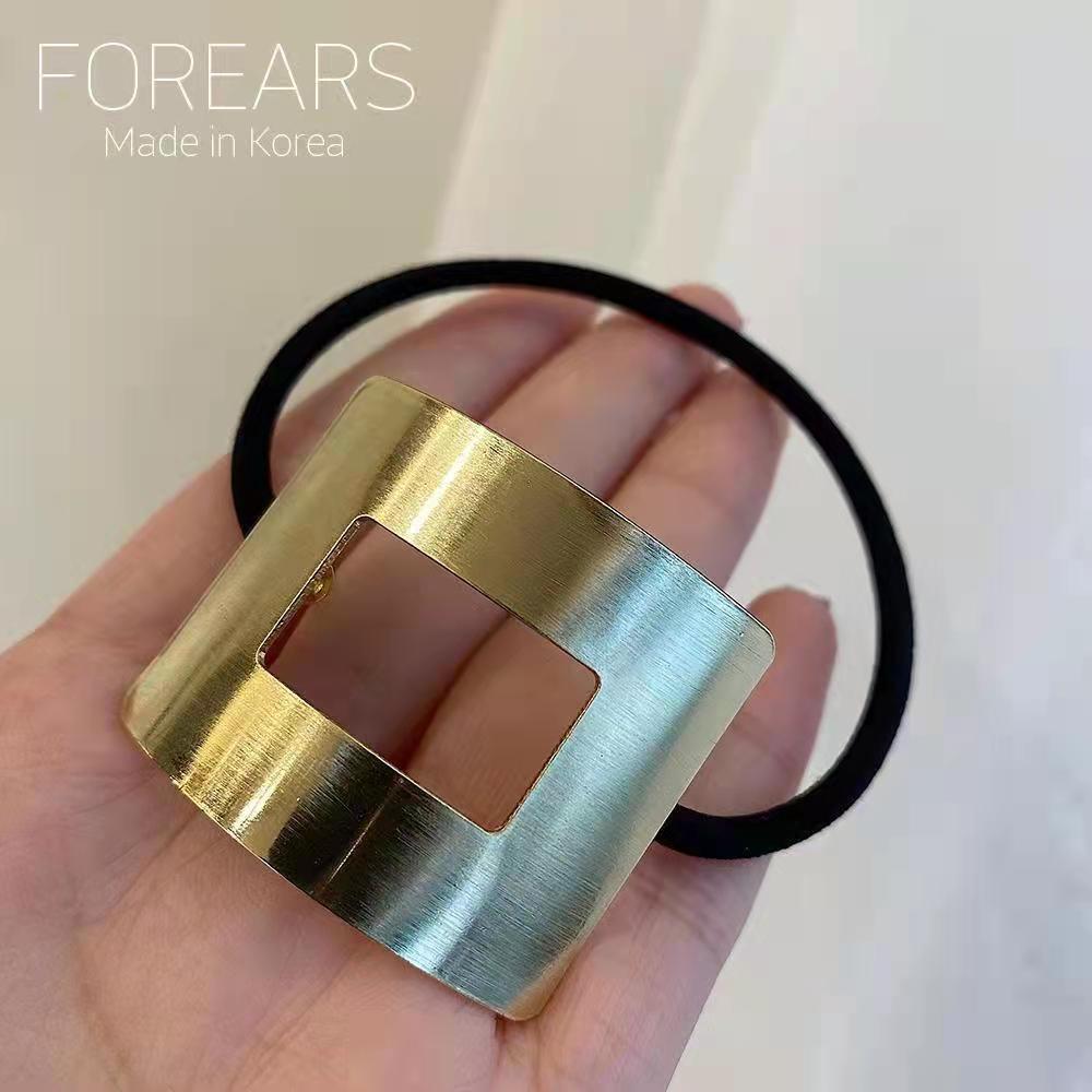 Halbkreisförmiger Metall-Haargummi im koreanischen Stil - Modisches Accessoire für tiefen Pferdeschwanz