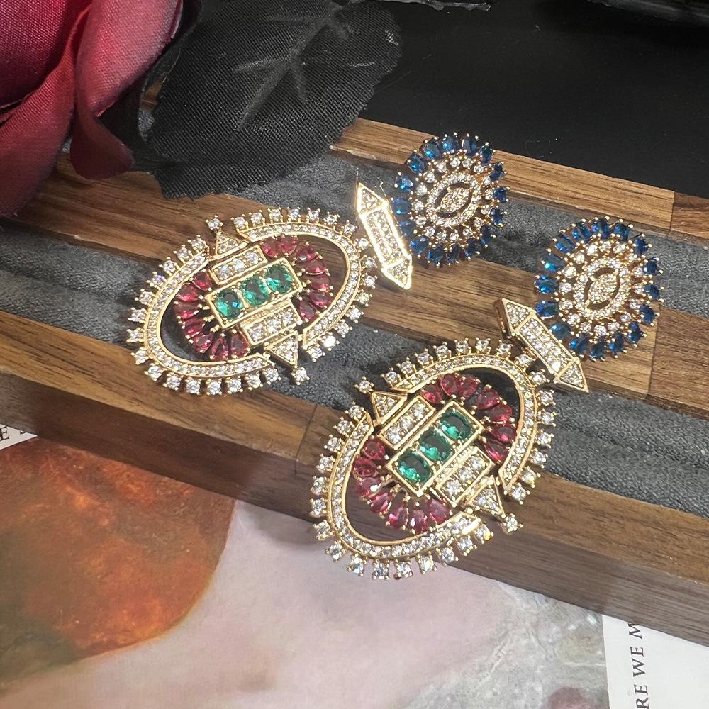 Bohemian European & American Zircon Cross-Border Luxury Earrings