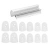 Guitar Sliding Bar Zinc Alloy Grooves Round Tip with 12 Silicone Finger Protectors for Ukulele