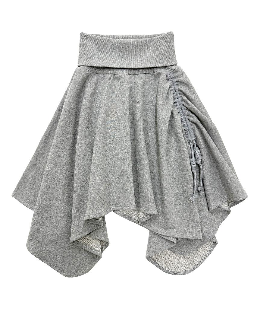 Plasma Sphere Warmer Asymmetrical Drape Sweat Skirt_3 Colors