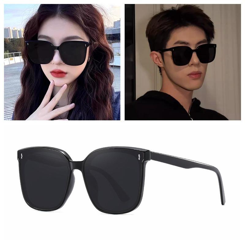 Metal Hinge Polarized Sunglasses for Women with Round Faces, High-End New Style Large Frame UV Protection Driving Sunglasses for Men Metal hinge frame