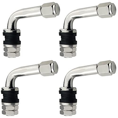 

Шток клапана Клапан шины Угол 90 градусов Комплект из 4 Бескамерная шина Воздушный клапан Удобная замена Прочный Алюминиевый сплав и Резина Шток клапана колеса