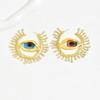 Exaggerated Alloy Diamond Women's Sun Devil Eye Earrings