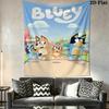 Bluey Bingo Heart Print Tapestry Background Cloth Fashion Print Gift Background Wall Hanging Cloth Wall Decoration