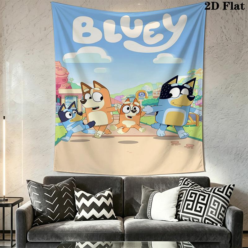 Bluey Bingo Heart Print Tapestry Background Cloth Fashion Print Gift Background Wall Hanging Cloth Wall Decoration