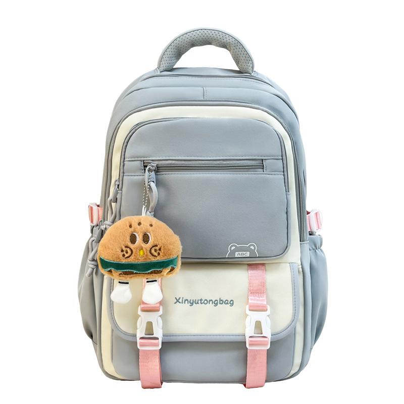 Elementary school schoolbags contrasting colors Campus junior high school girls casual backpacks High value large capacity backpacks Fashion