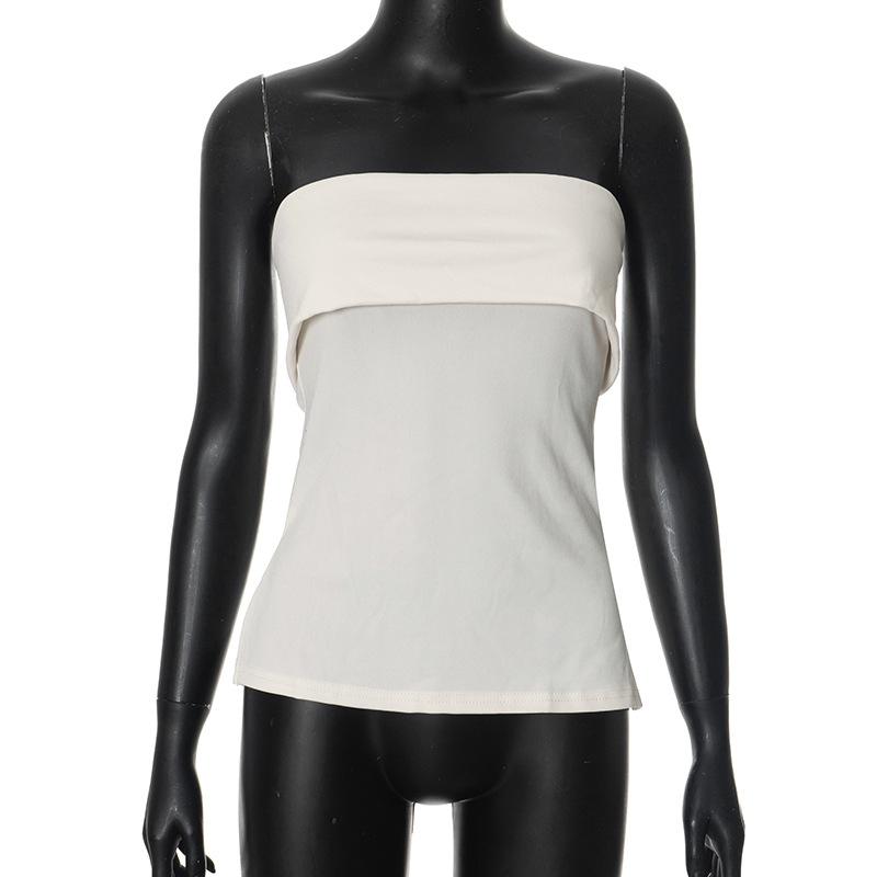 2025 Solid Tube Tops For Women Strapless Bra Turndown Slash Neck Lenceria Femenina Backless Bralette Femme Split Bandeau Top Sexy