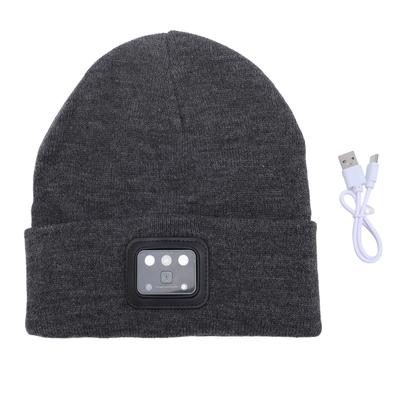 Unisex Czapka z Lampą LED Ładowaną przez USB Czapka z Lampą Czołową LED Unisex Zimowa Czapka Dzianinowa dla Kobiet Mężczyzn Taty