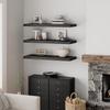 12-Piece Set of 36-Inch Wide Deep Wall-Mounted Floating Shelves for Various Rooms