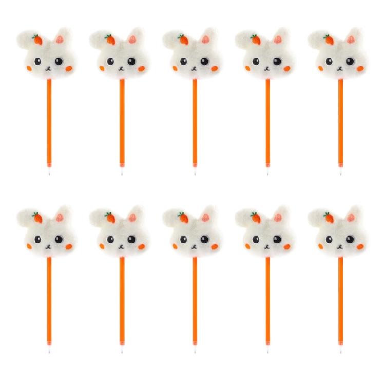 10Pcs Novelty Ballpoint Pen Plush Rabbit Ballpoint Pen Funny Writing Pen 1