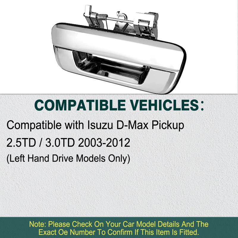 Chrome Car Tailgate Door Handle for Isuzu D-Max Pickup 2.5TD 3.0TD 2003 2004 2005 2006 2007-2012 8972937652 Left Hand Driver
