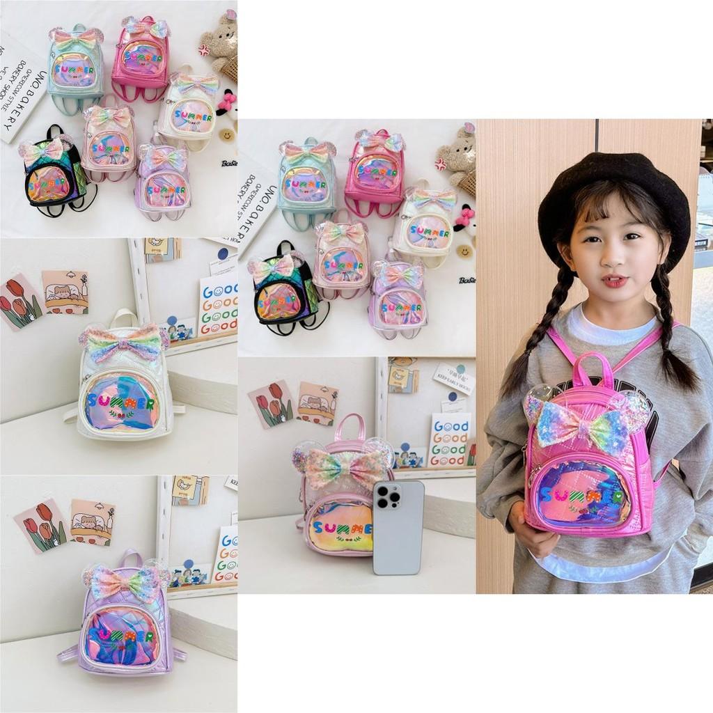 Adorable Children's Backpack With Shimmering Sequins And Charming Bow For School