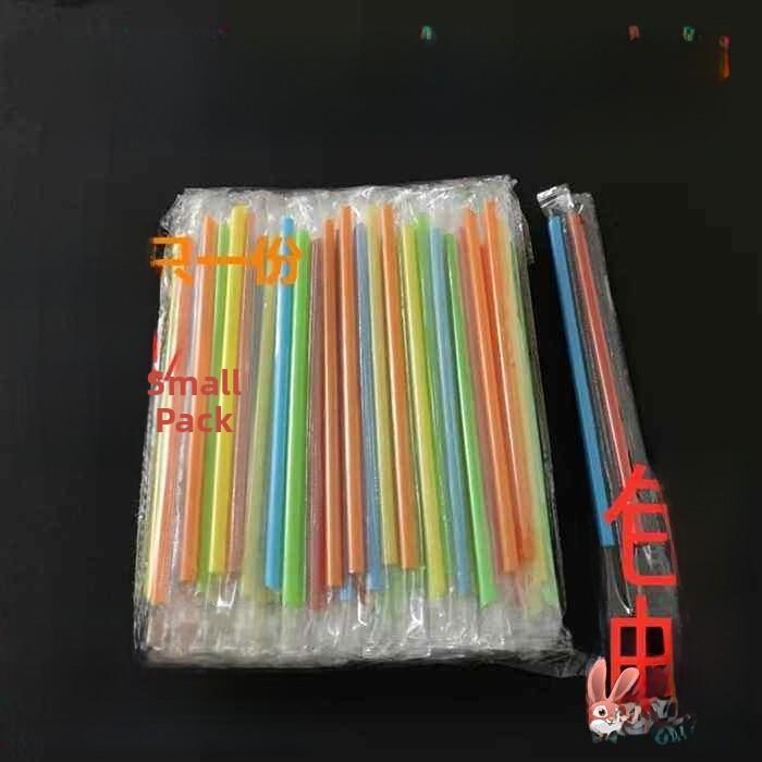 Disposable Sharp Tip Plastic Straws for Soy Milk Cup Freshly Ground Soy Milk Straw Hard Food Grade Plastic Individual Packaging
