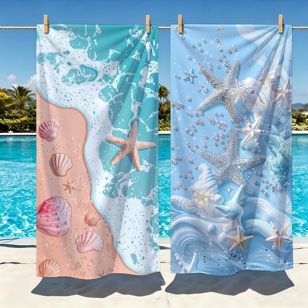 Ozean Element Handtuch Strand Übergröße Weich Ultra Saugfähig Schnell Trocknend Groß Pool Reise Camping Badezimmer