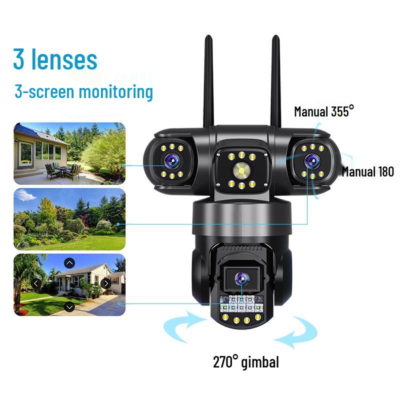 V380 Multi-Lens Wireless Monitoring Camera with Remote Intercom