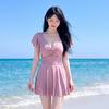 Add swimsuit women's new loose and slightly fat sister conservative one-piece skirt type to cover the meat and show thinness hot spring