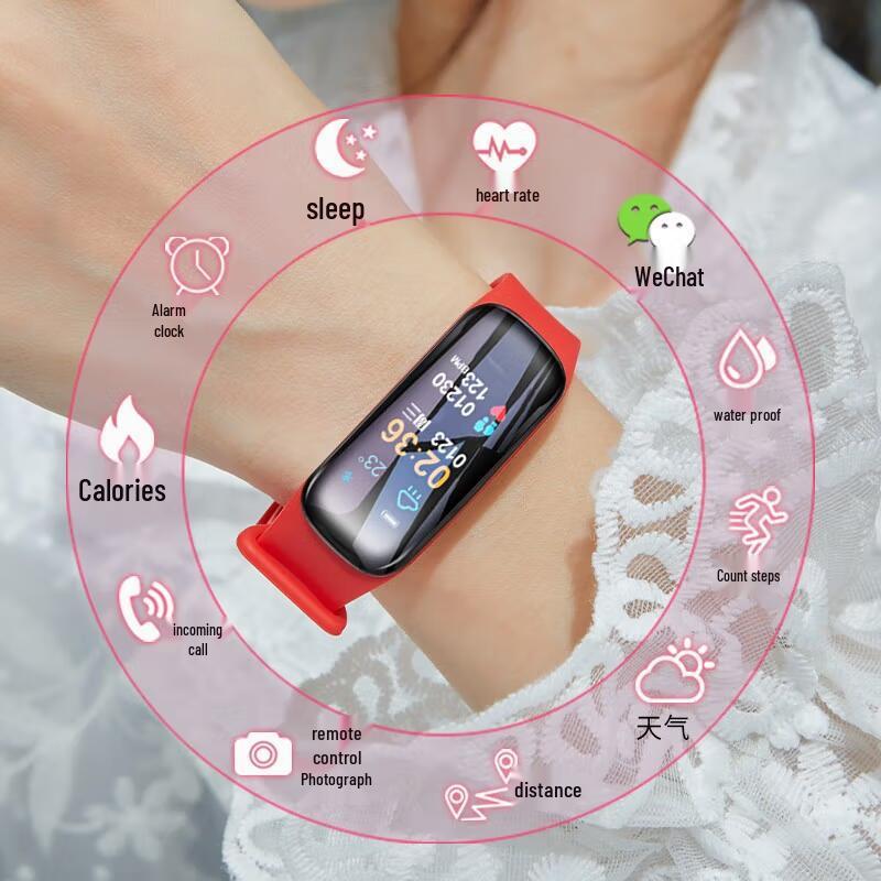 Inteligentný náramok: Multifunkčný športový krokomer, Budík a Bluetooth hodinky s dlhou výdržou batérie pre mužov a ženy