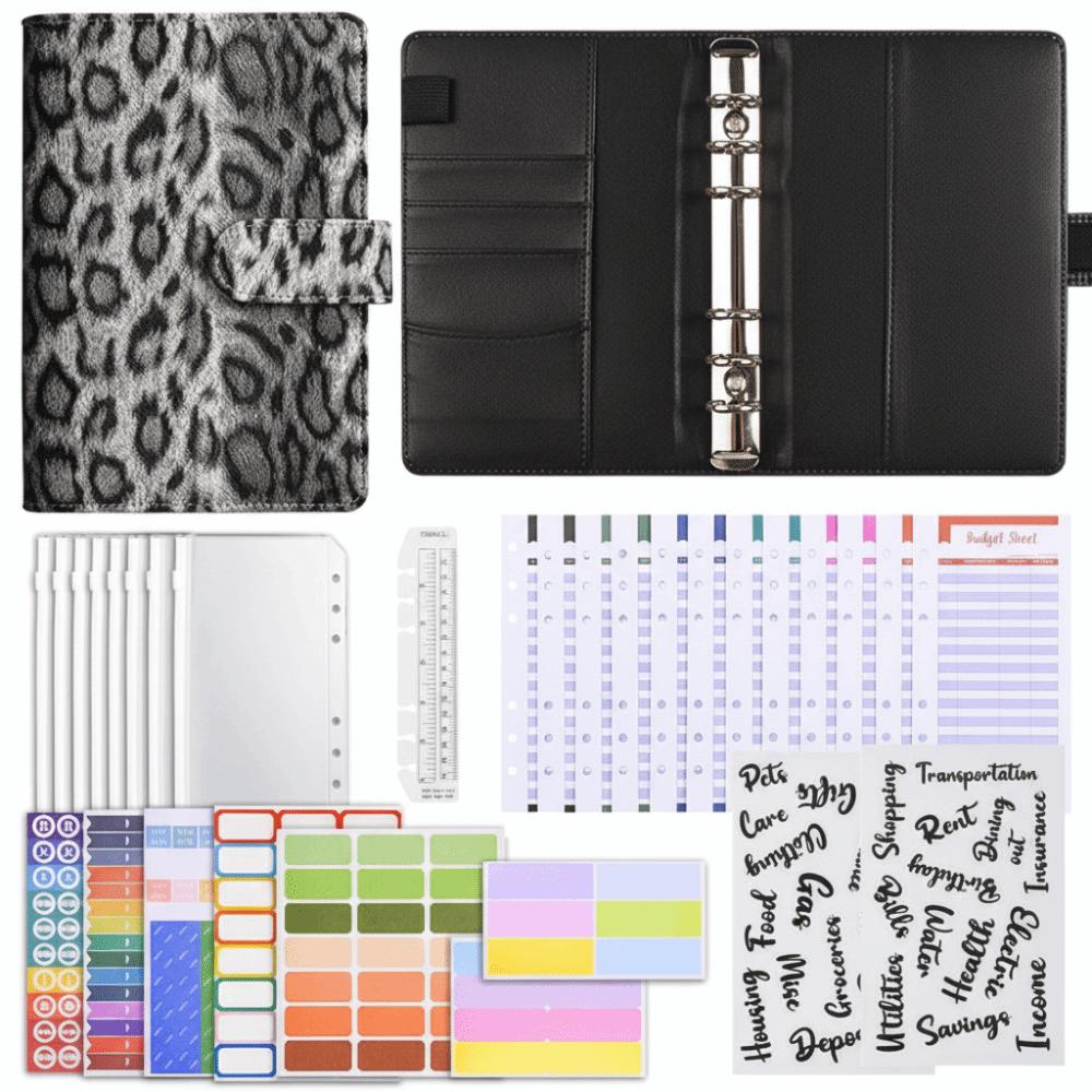 6 Hole Binder Pockets Soft Budget Binder Planner PU Notebook Binder  for Budgeting