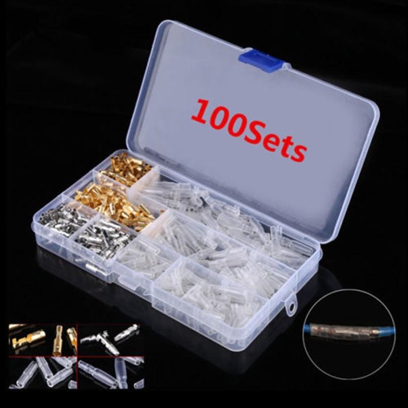 400PCS Wire Terminals Motorcycle Brass Male&Female Connectors Autos Part Tool