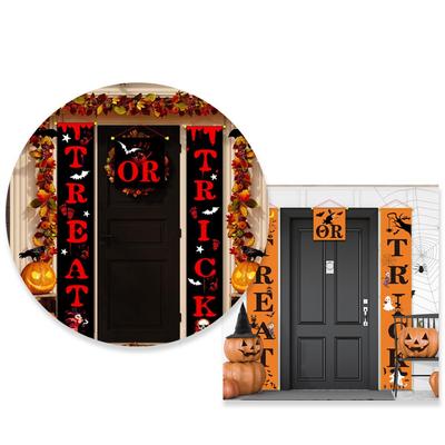 1 sada Halloween Hang Flag Černá vnitřní netkaná fialová