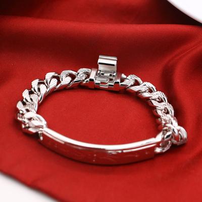 Fashion Italy Hip Hop Punk Bracelet 925 Sterling Silver Punk Wristband Bangle Fine Jewelry Gift