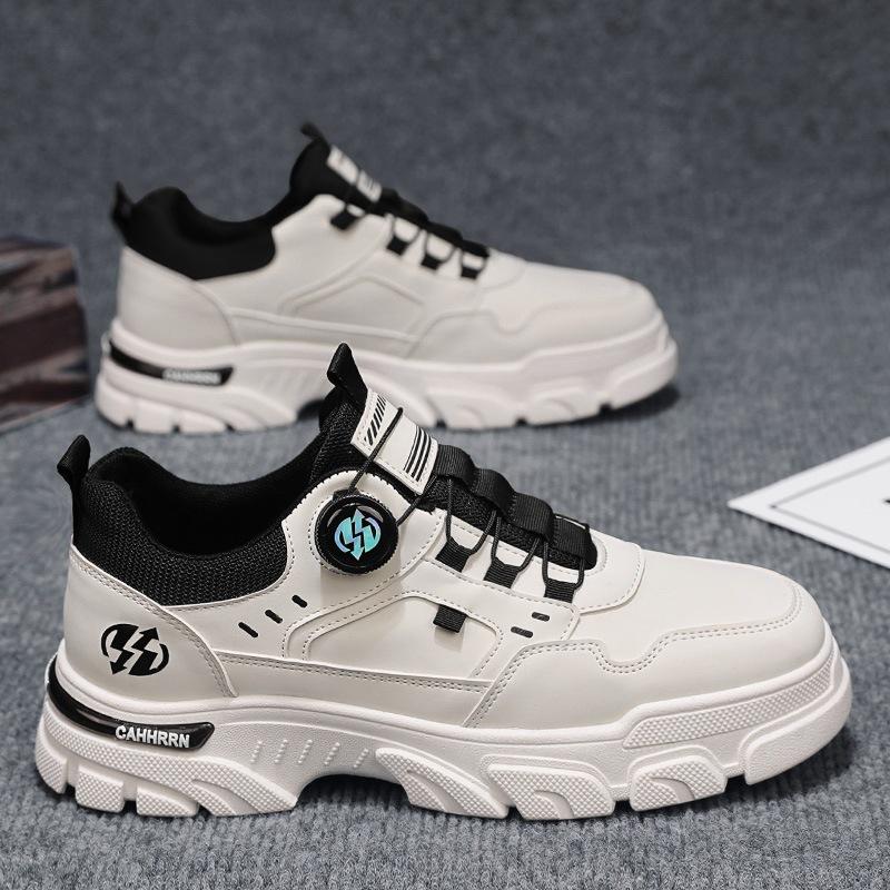 Men's shoes autumn 2025 low-top tooling Martin shoes men's casual leather trendy shoes men's rotating buttons