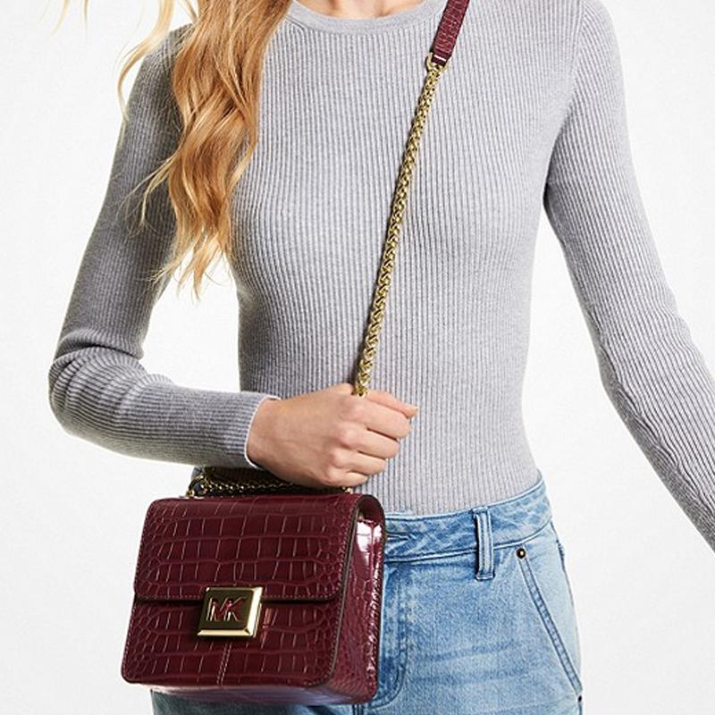New MICHAEL KORS Sonia Artificial Leather Shoulder Bag Crossbody Bag Small Size Women's Berry Purple 35F1G6SS1E-MERLOT