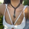 Ethnic Wind Turquoise Double Layer Korean Velvet Collarbone Chain Choker Sweet Cool Simple Necklace Female Jewellery