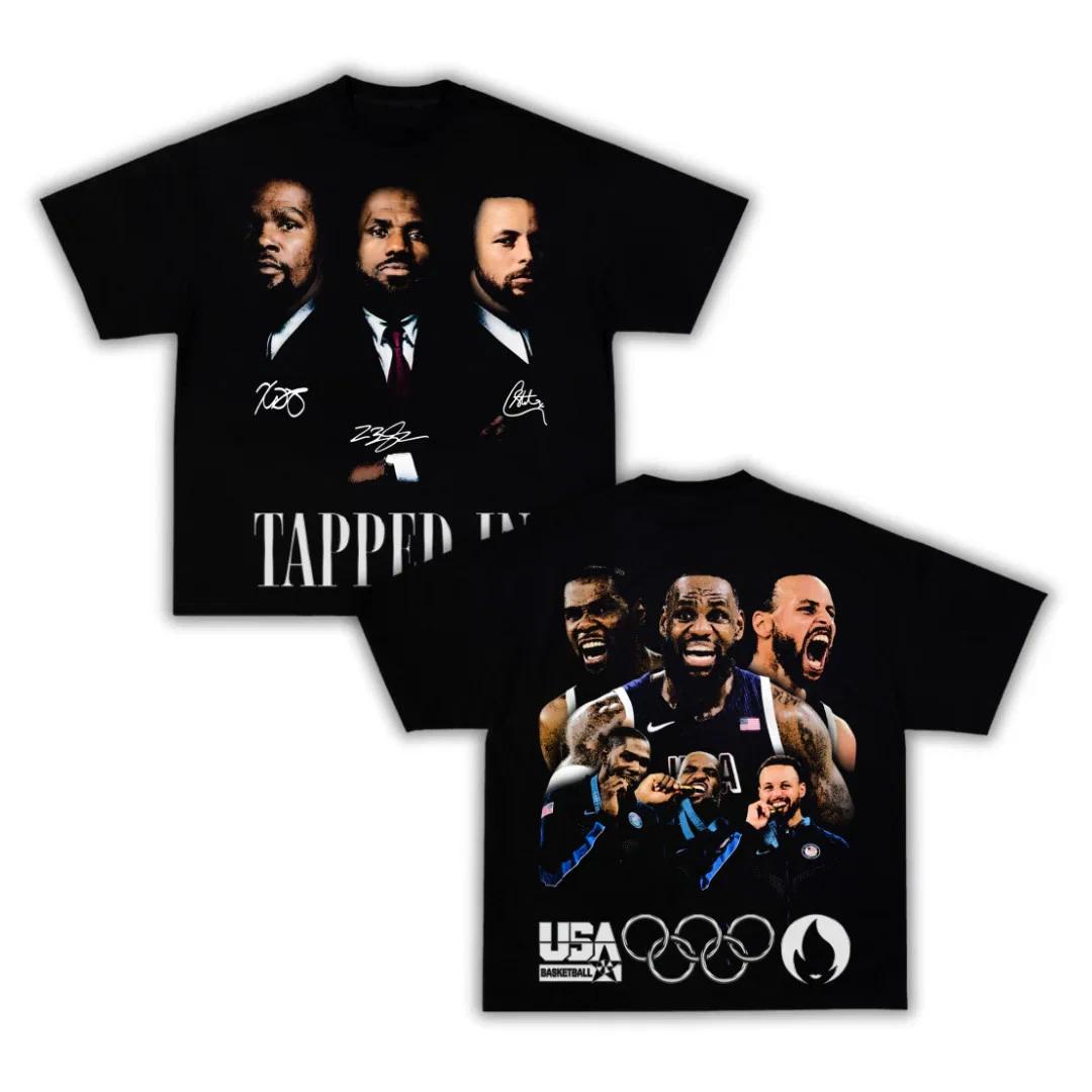 

Big Three Team USA Boxy Vintage Tee Shirt Graphic Basketball Streetwear Y2K L
