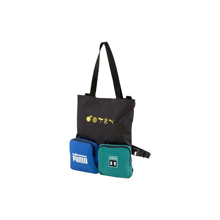 Puma X The Hundreds Fashion Multi-Functional Pocket Fabric Tote Shoulder Crossbody Bag Unisex bags Black 07742601 Black