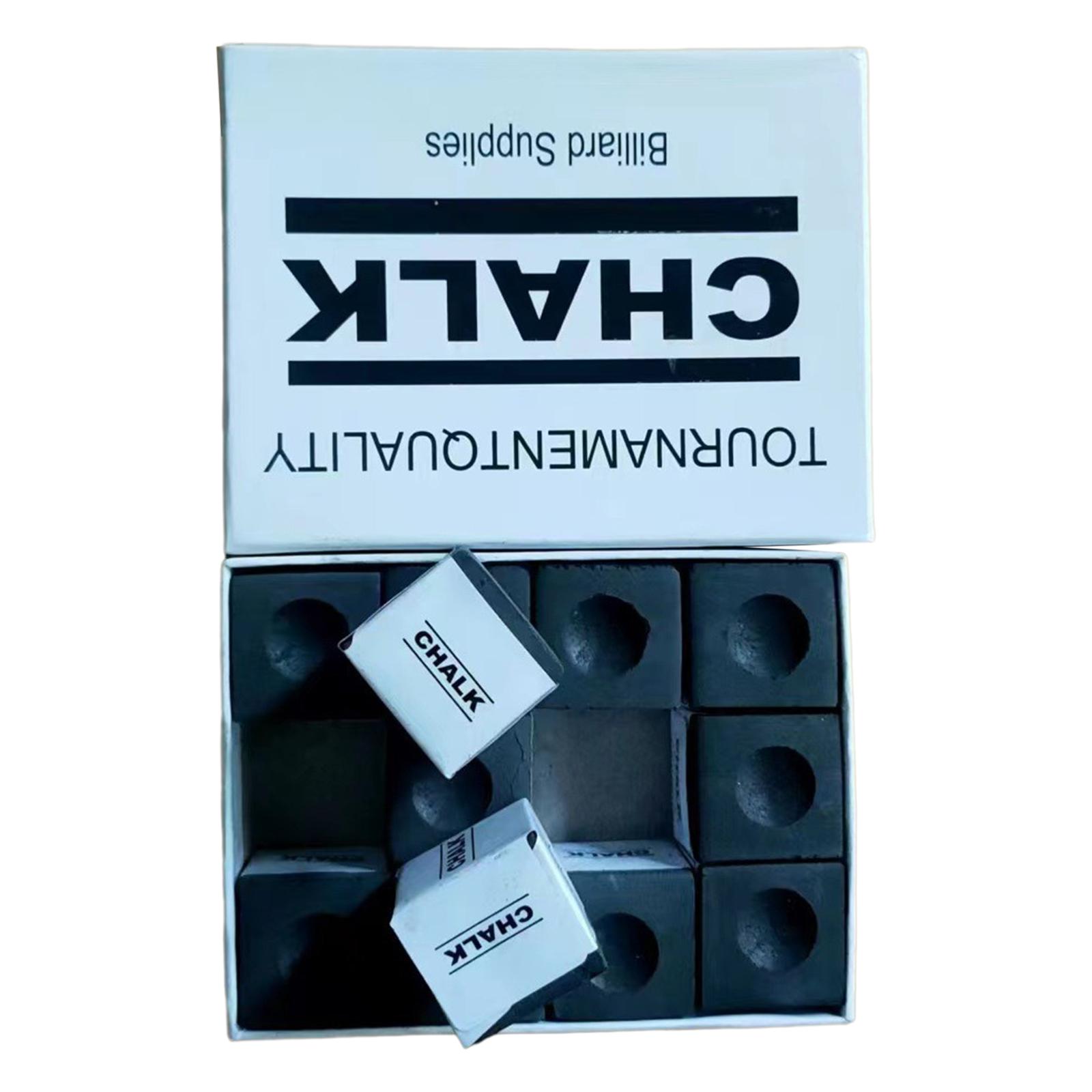 12Pcs Billiard Chalks Pool Cue Chalk Equipment Snooker Accessories for Travel чёрный