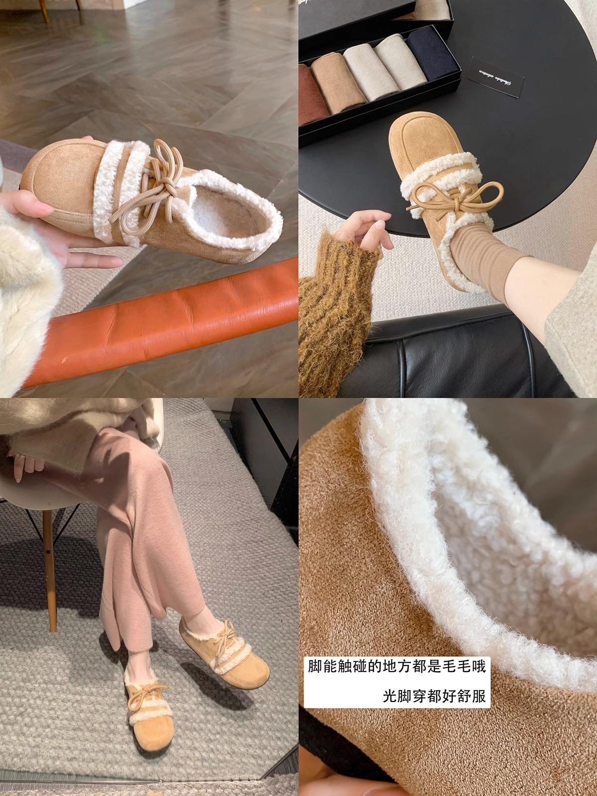 Модные замшевые кожаные мокасины из овечьего меха женские теплые зимние туфли для женщин — фото 6