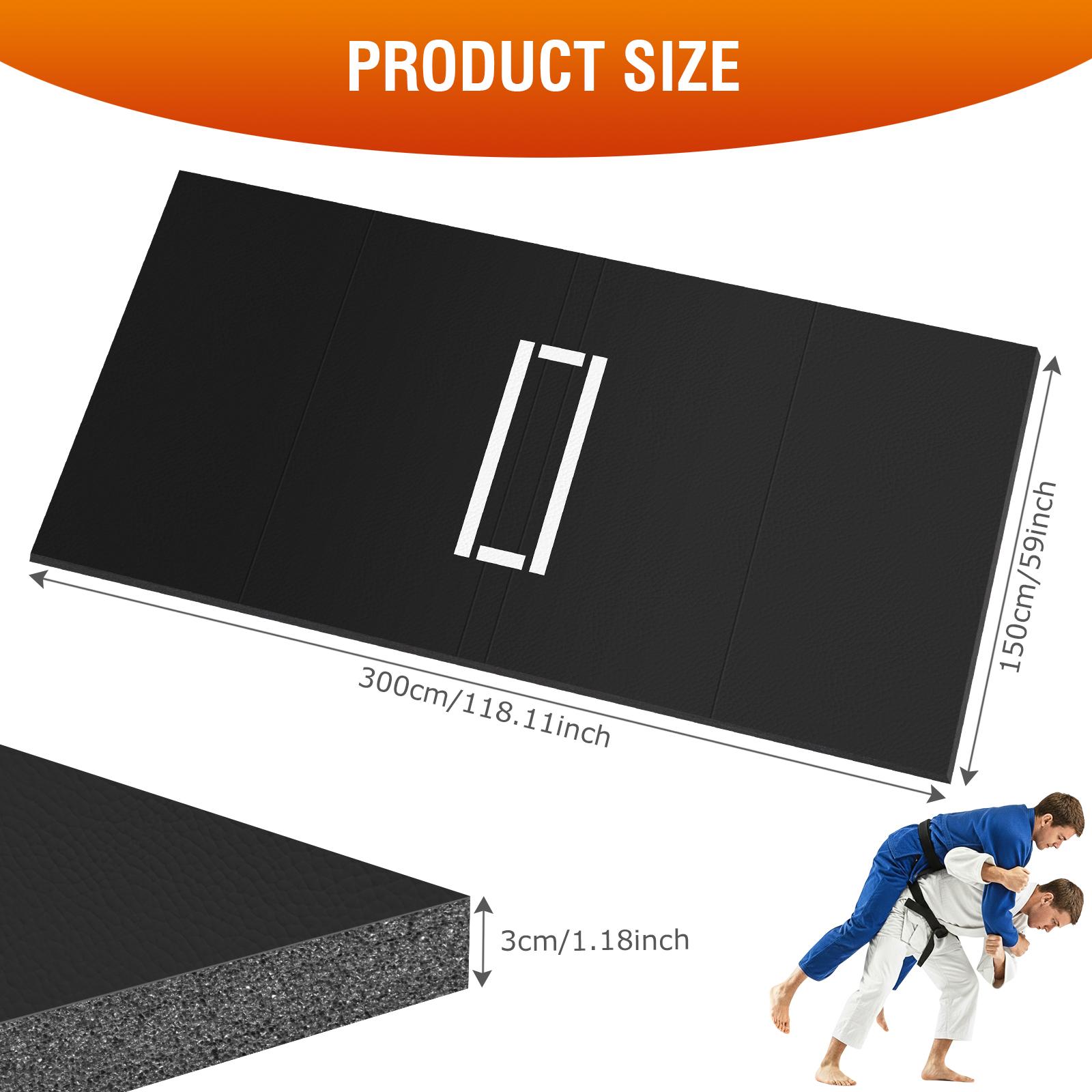 For Yoga BJJ MMA Grappling Judo Boxing Martial Art Rollout Wrestling Mat with 3cm Thickness Waterproof Gymnastics Training Mat чёрный