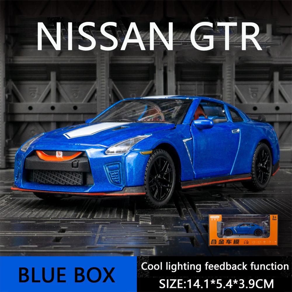 

1/32 Підходить для GTR R35 50th Anniversary Mold Toys Автомобілі Іграшки Моделі автомобілів Металеві іграшки Серія автомобілів Дитячі іграшки Pullback 1/32-Size:14.1*5.4*3.9cm синій