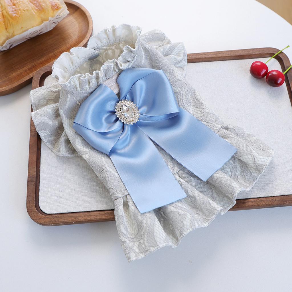 Spring Pet Dog Princess Dress Cute Lace Tutu Skirt Big Bowknot Short Sleeve Vest Dog Clothes for Small Dogs Puppy