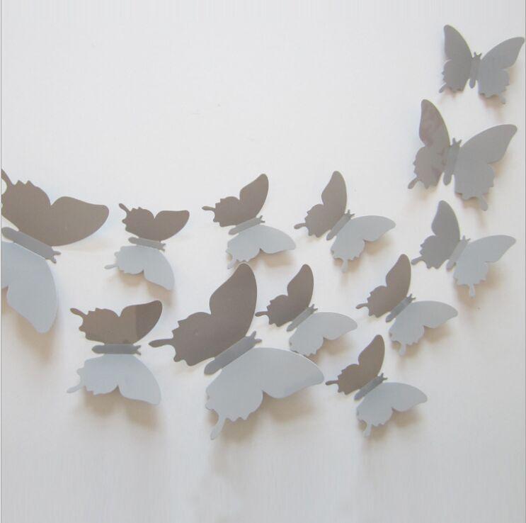 New Gossip Girl Same 12Pcs/Set 3D Butterfly Wall Stickers Living Room Butterflies Decors For Home Fridge Decoration