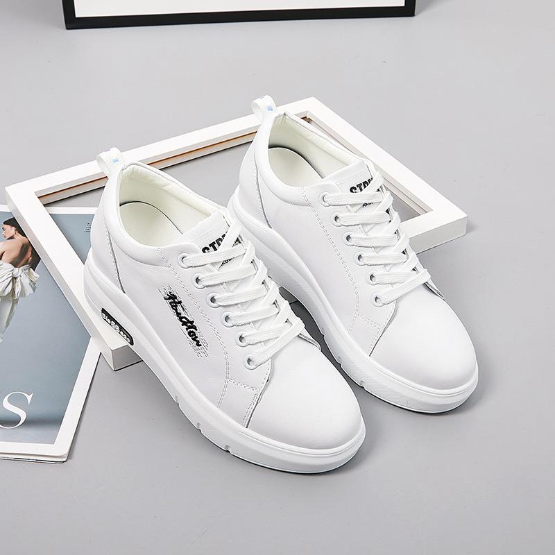 White Shoes for Women Spring Shoes All-match Sports Casual Shoes Thick-soled Height-increasing Women's Shoes