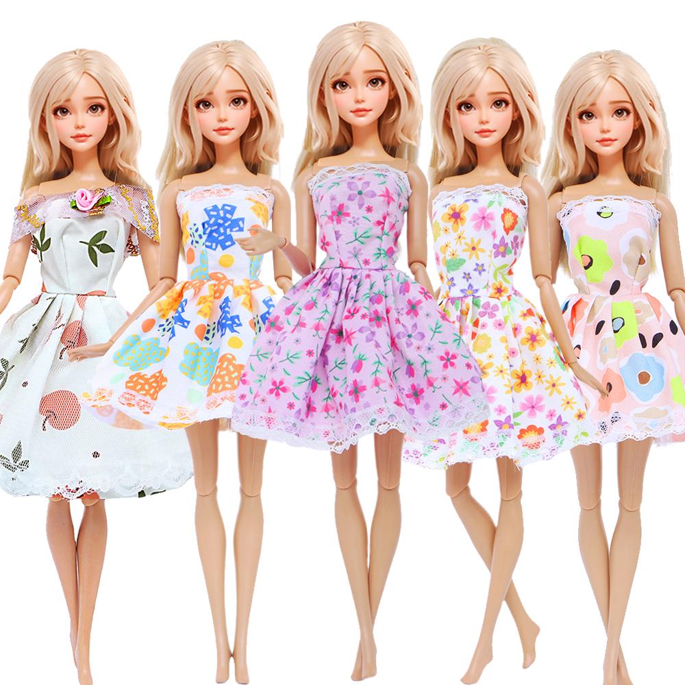 5 Pcs/Set Doll Dress for 11.5'' Girl Doll Daily Clothes Lace Mini Gown Cute Doll Outfit for 30cm Doll Accessories Kids Toy Gift