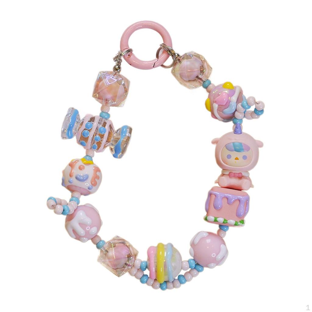 Bag Pendant Doll Accessories Phone Charm with Beads for Kids Adults Children Style A