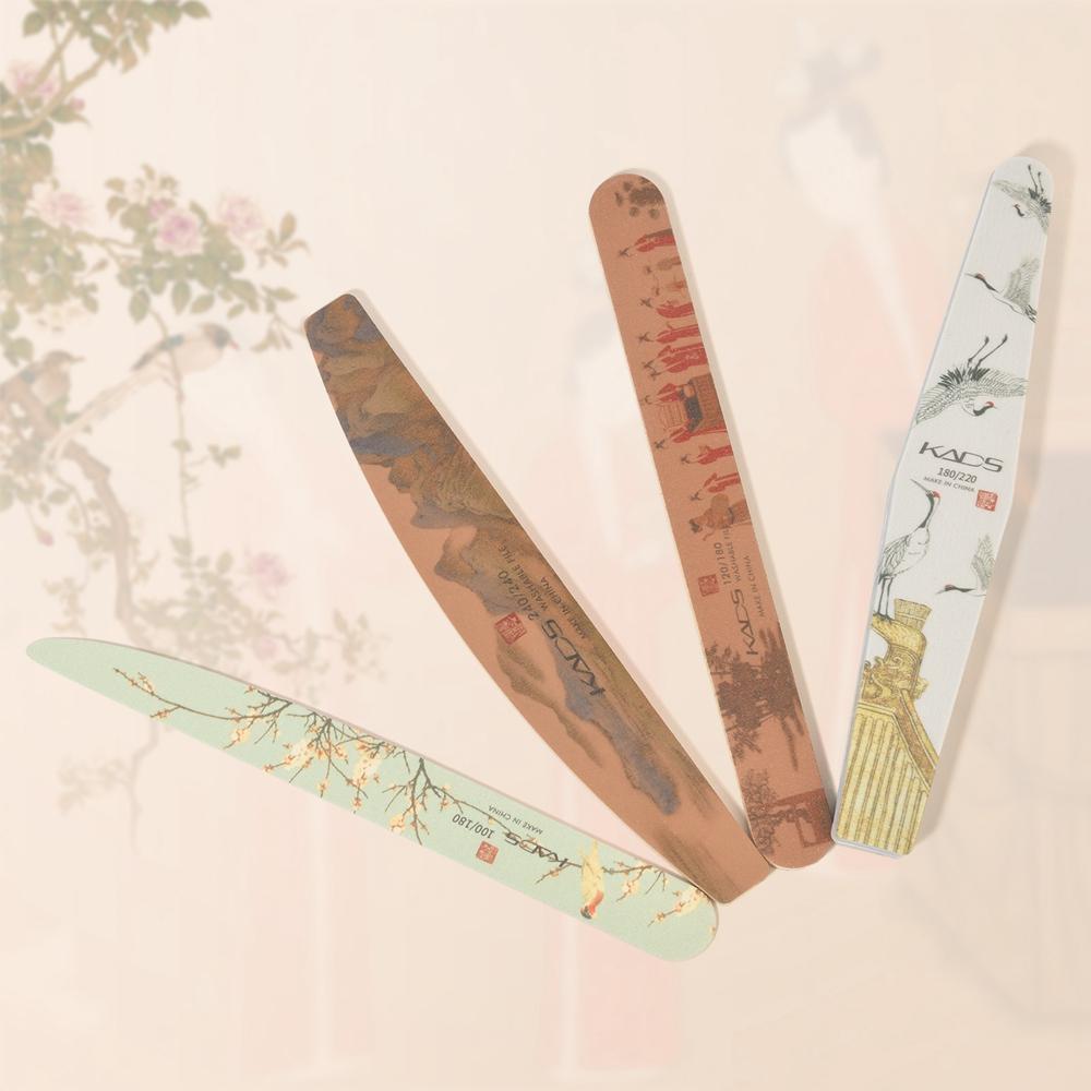 Lixa de unha e polidor em estilo oriental meia-lua lixa dupla face lixa de unha gel de moagem esmalte de unha ferramenta de manicure