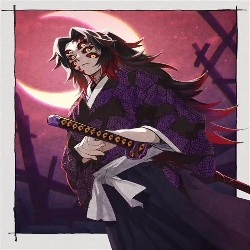 Anime Cosplay Demon Slayer Kimetsu No Yaiba Kokushibo Danganronpa Cosplay Wigs Printing Kimono Uniform Shirt Halloween Carnival
