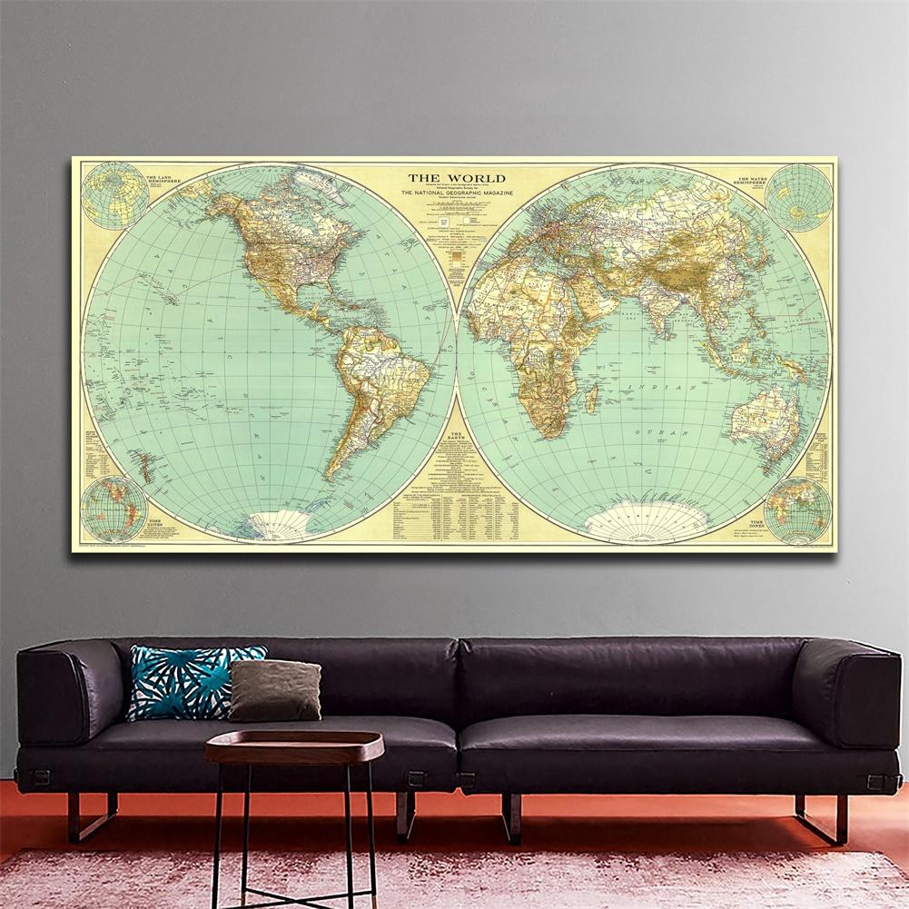 120*60cm World Map (1935) Wall Hanging Tapestry Backdrop Prints,Geographical Tools,Tourism/education Tools