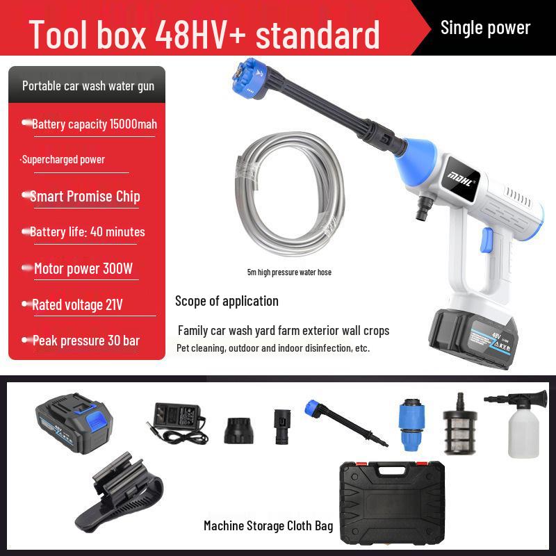 

Беспроводной портативный пистолет для мойки автомобиля высокого давления с литиевой батареей