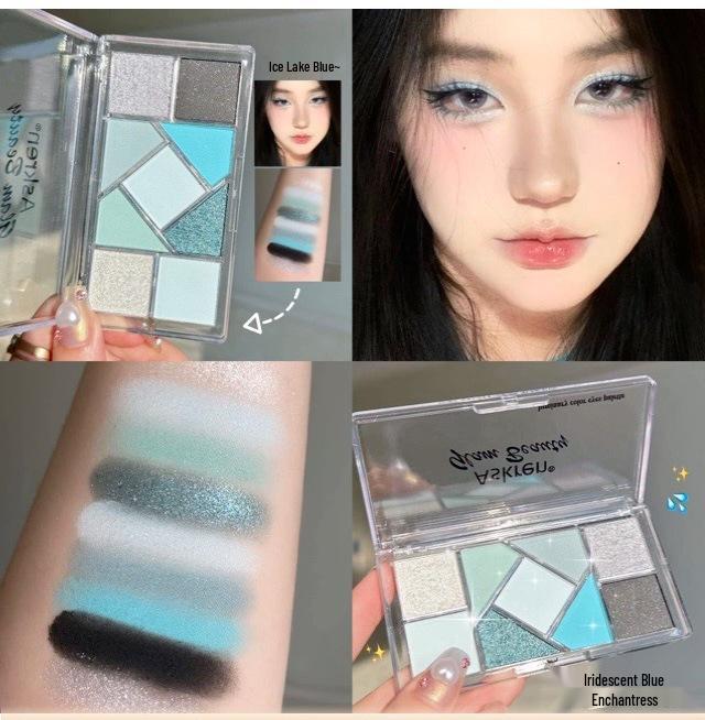 Askren Nine-Color Eyeshadow Palette: Multi-use Glitter, Matte & Pearlescent Shades for Stage Makeup.