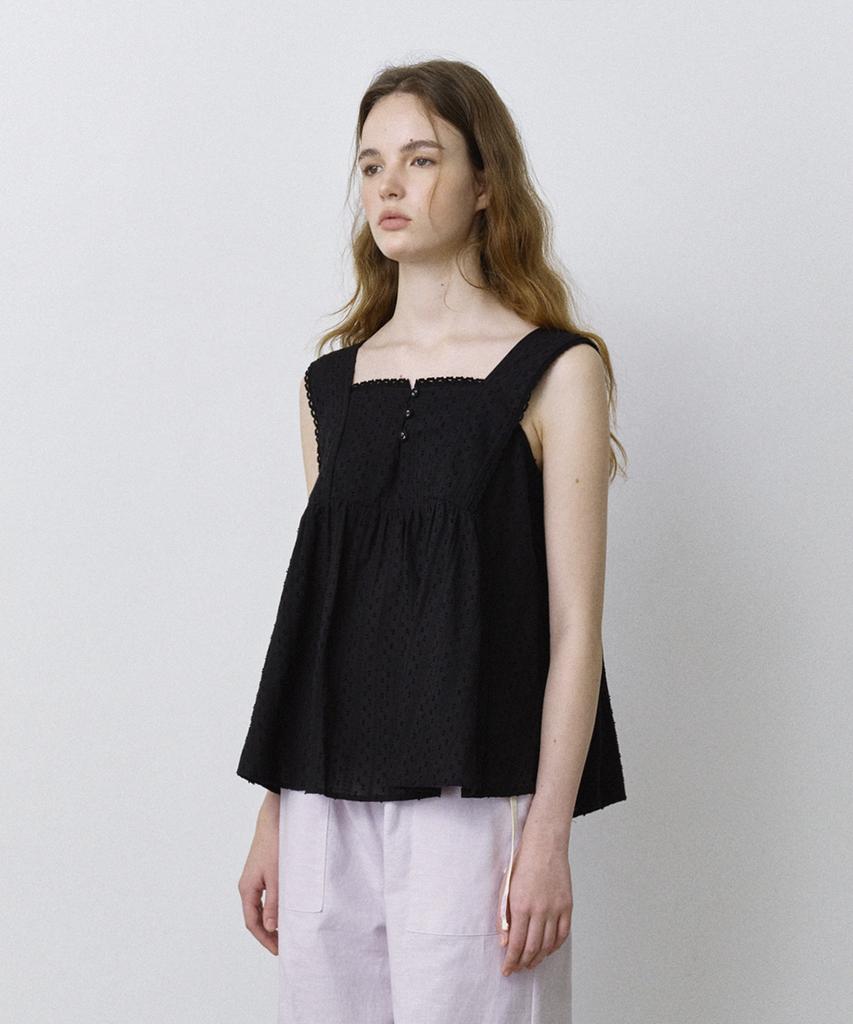 HANE Frill Flare Sleeveless_Black Ink