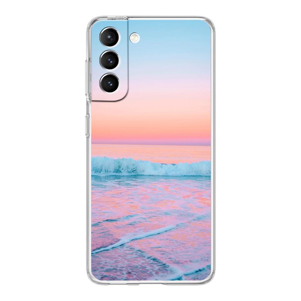 Sea blue Sky beach Clear Silicone Phone Case For Samsung Galaxy S23 S22 5G S20 Ultra S21 FE 5G S10E S9 S8 S10 Plus Soft Cover